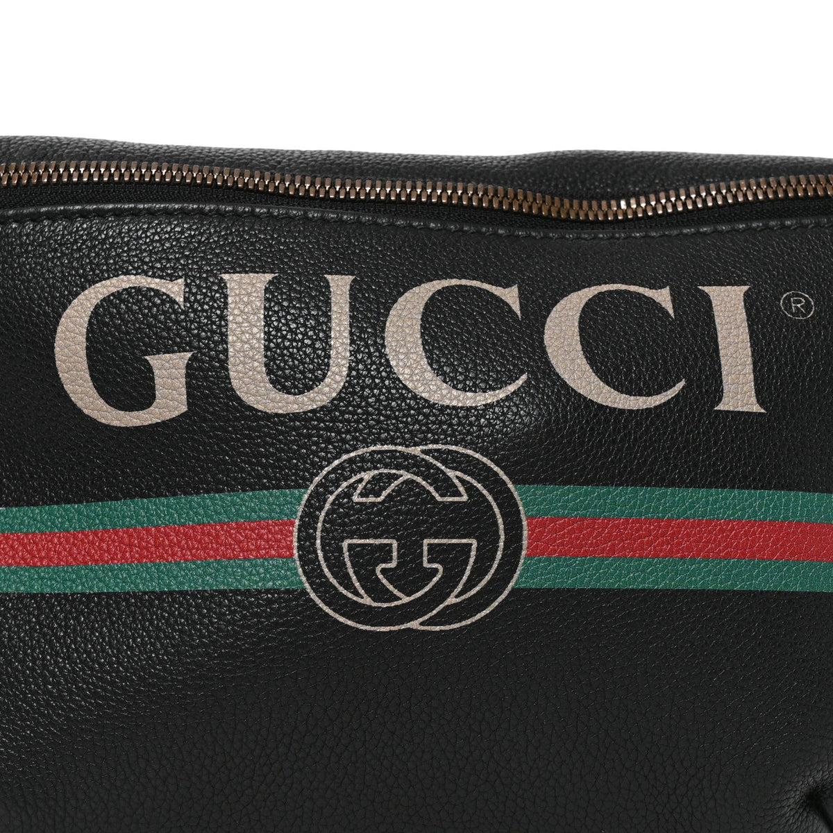Grained Calfskin Logo Belt Bag Black