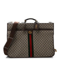 GG Supreme Monogram Textured Dollar Calfskin Web Ophidia Savoy Garment Bag Beige Ebony New Acero