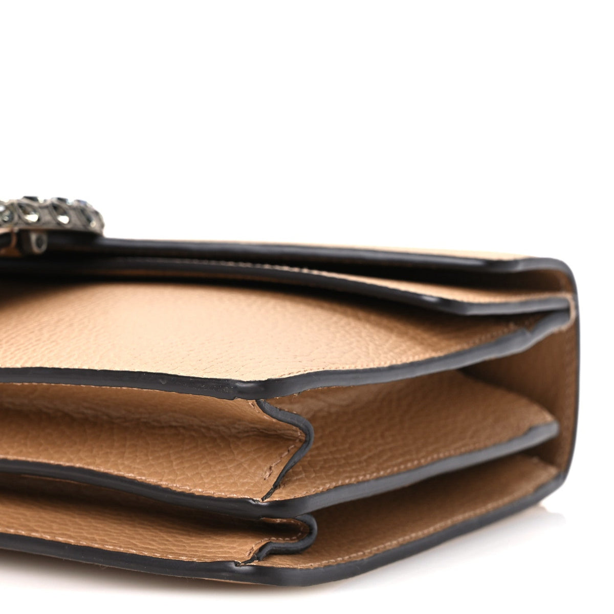 Dollar Calfskin Crystal Small Dionysus Shoulder Bag Natural Tan Black Diamond