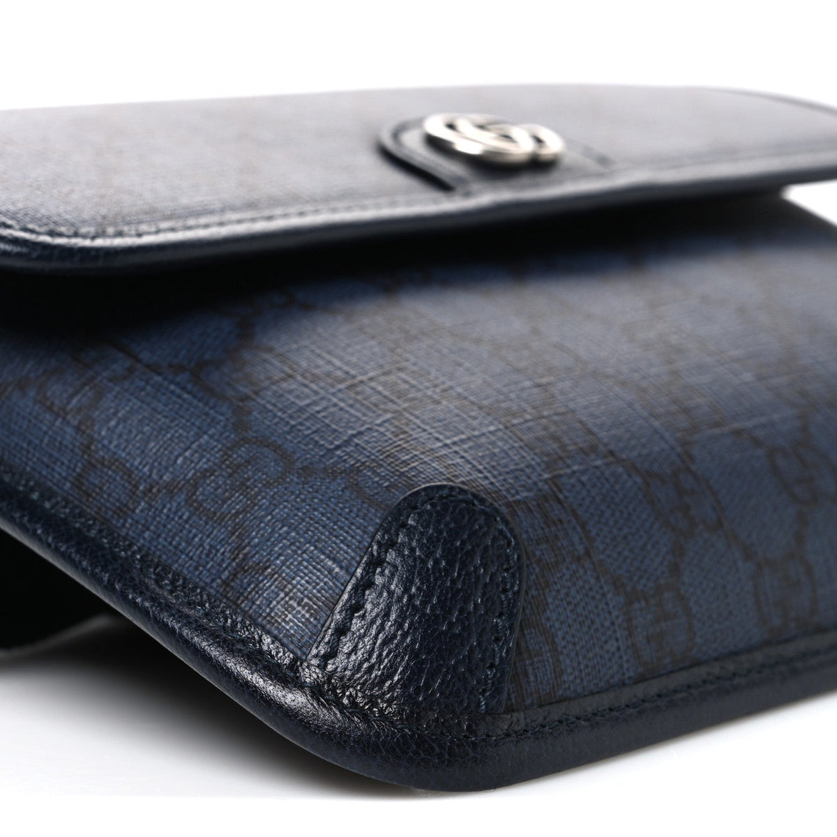 GG Supreme Monogram Small Ophidia Belt Bag Navy Black
