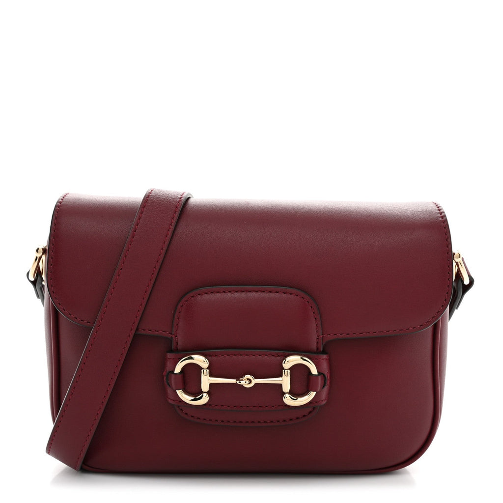 Arabella Calfskin Horsebit 1955 Shoulder Bag Rosso Ancora