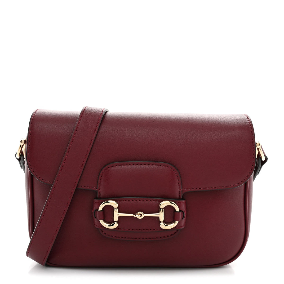 Arabella Calfskin Horsebit 1955 Shoulder Bag Rosso Ancora