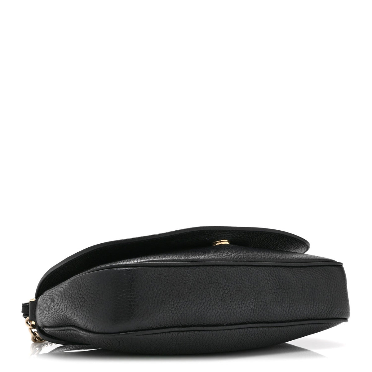 Pebbled Calfskin Medium Soho Flap Crossbody Black