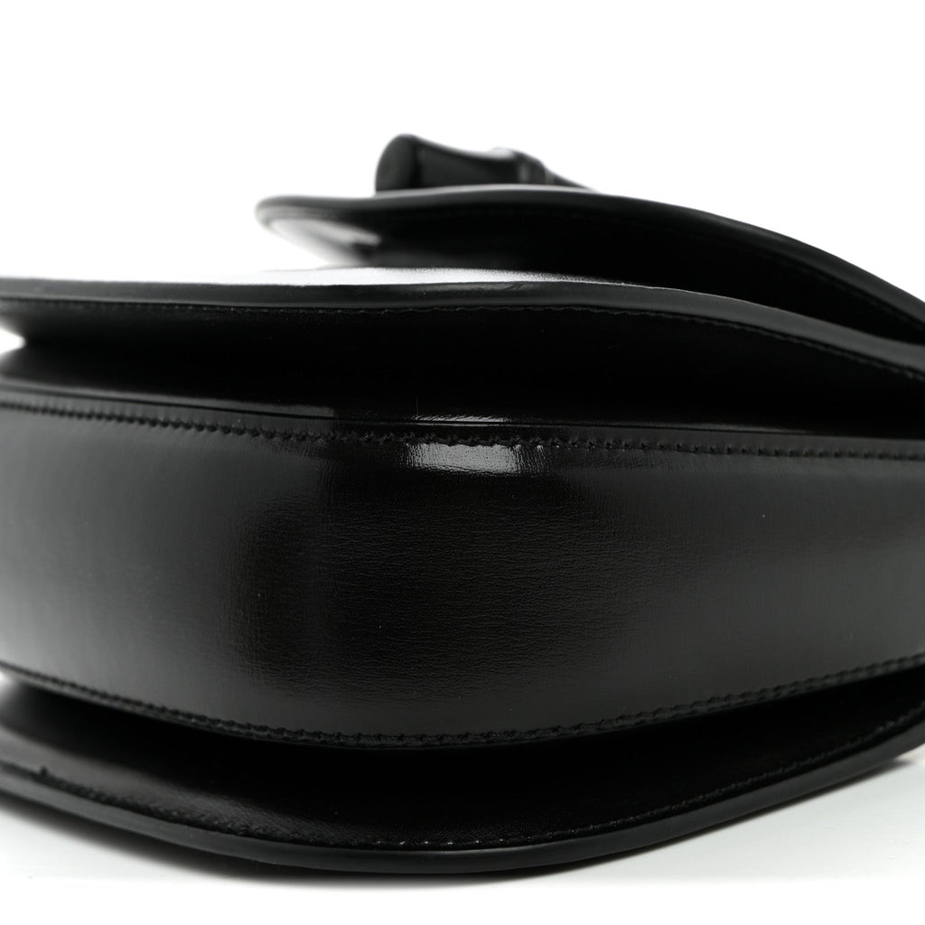 Boarded Dyana Lux Calfskin Web Monochrome Small Bamboo 1947 Top Handle Bag Black