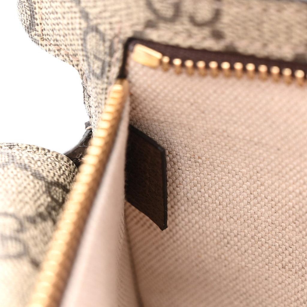 GG Supreme Monogram Textured Dollar Calfskin Blondie Belt Bag Beige Ebony New Acero