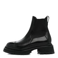 Calfskin Patent Cap Toe Ankle Boots 38.5 Black