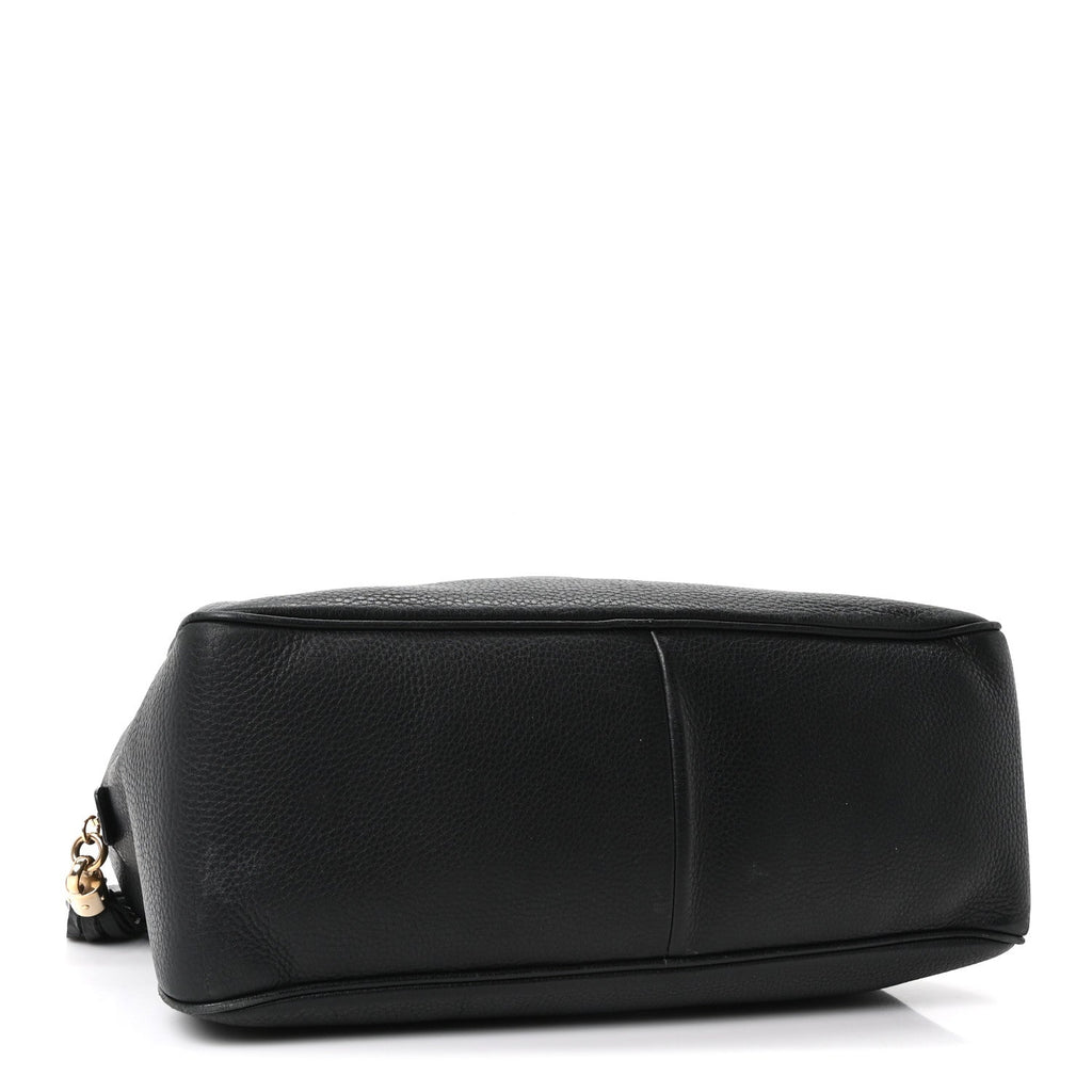 Pebbled Calfskin Medium Soho Bowler Black