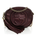 Metallic Pebbled Calfskin Mini Soho Chain Bag Purple