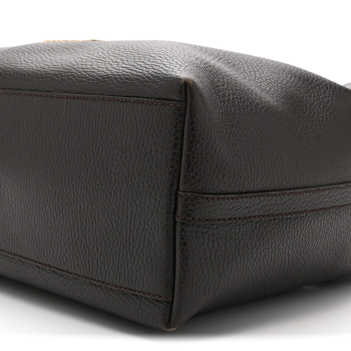 Calfskin Medium Braided Handle Gifford Tote Dark Brown