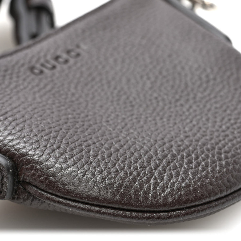 Pebbled Calfskin Mini B Shoudler Bag Brown