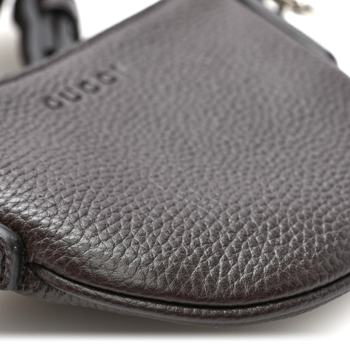 Pebbled Calfskin Mini B Shoudler Bag Brown