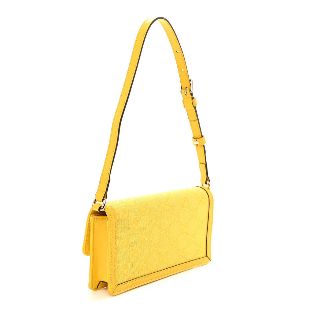 GG Monogram Scratch Lux Calfskin Mini Luce Shoulder Bag Yellow