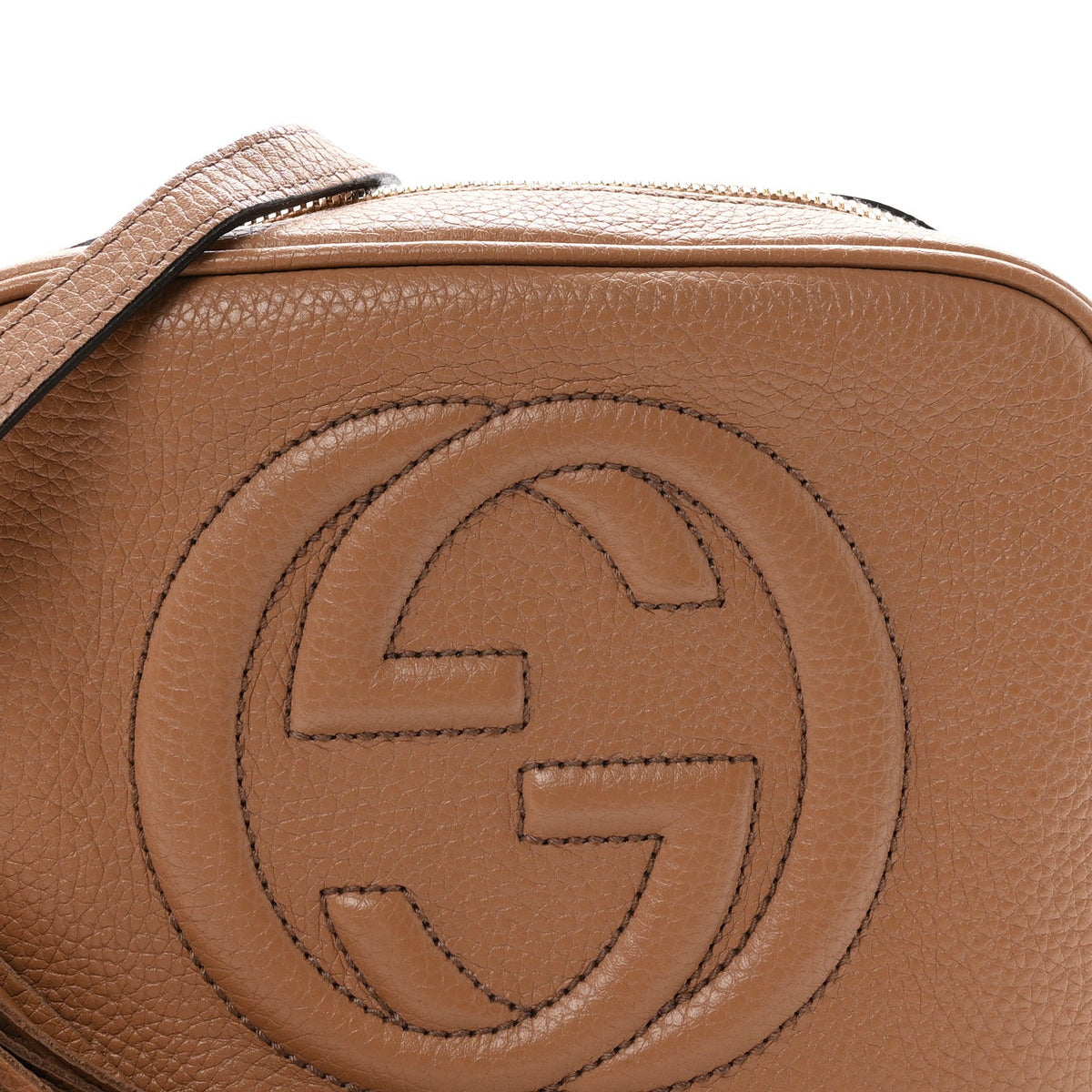 Pebbled Calfskin Small Soho Disco Bag Rose Beige
