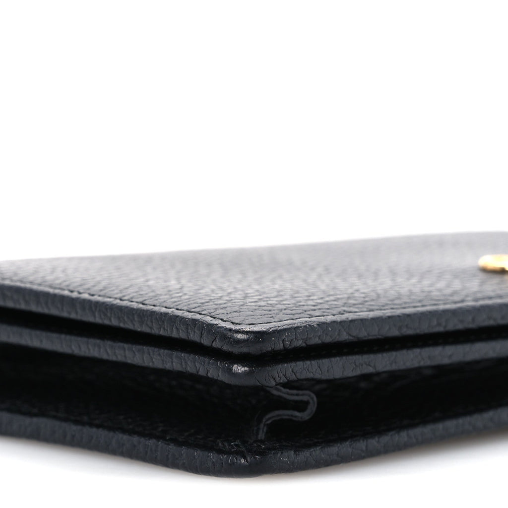 Calfskin Mini GG Marmont Chain Wallet Black