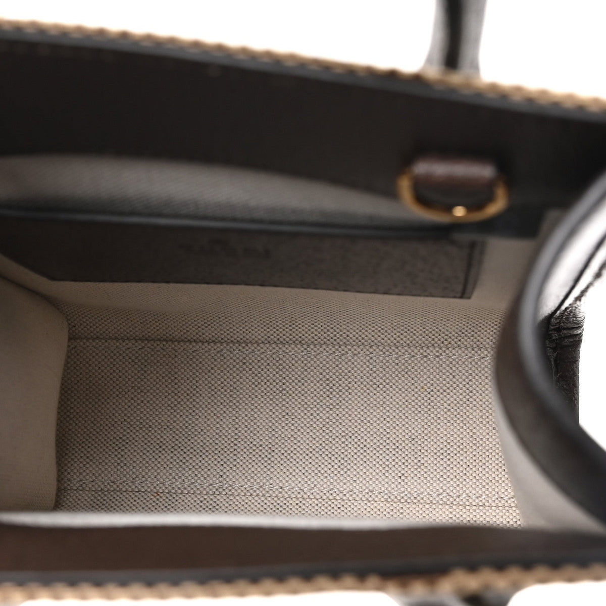 Monogram Jumbo GG Textured Dollar Calfskin Web Mini Vertical Tote Camel Ebony New Acero