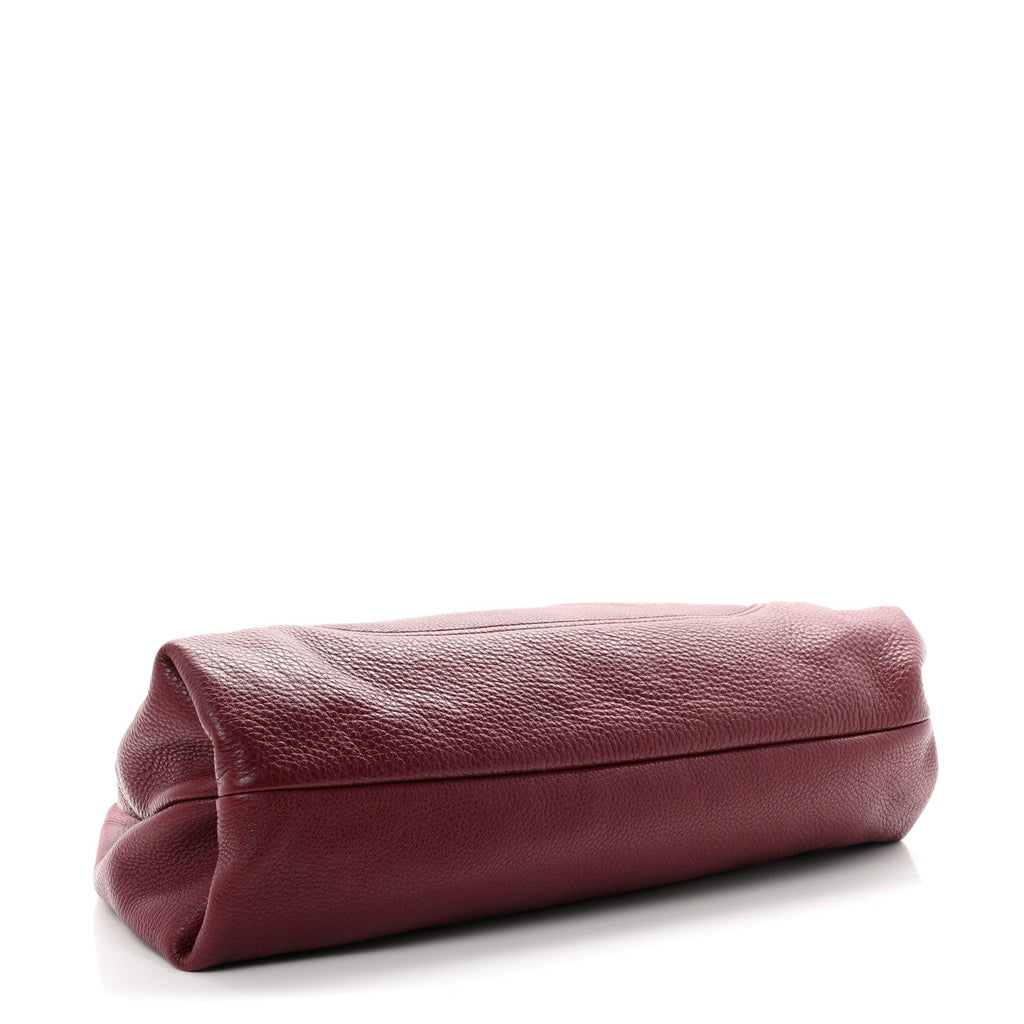 Grained Calfskin Softbit Maxi Shoulder Bag Rosso Ancora Red