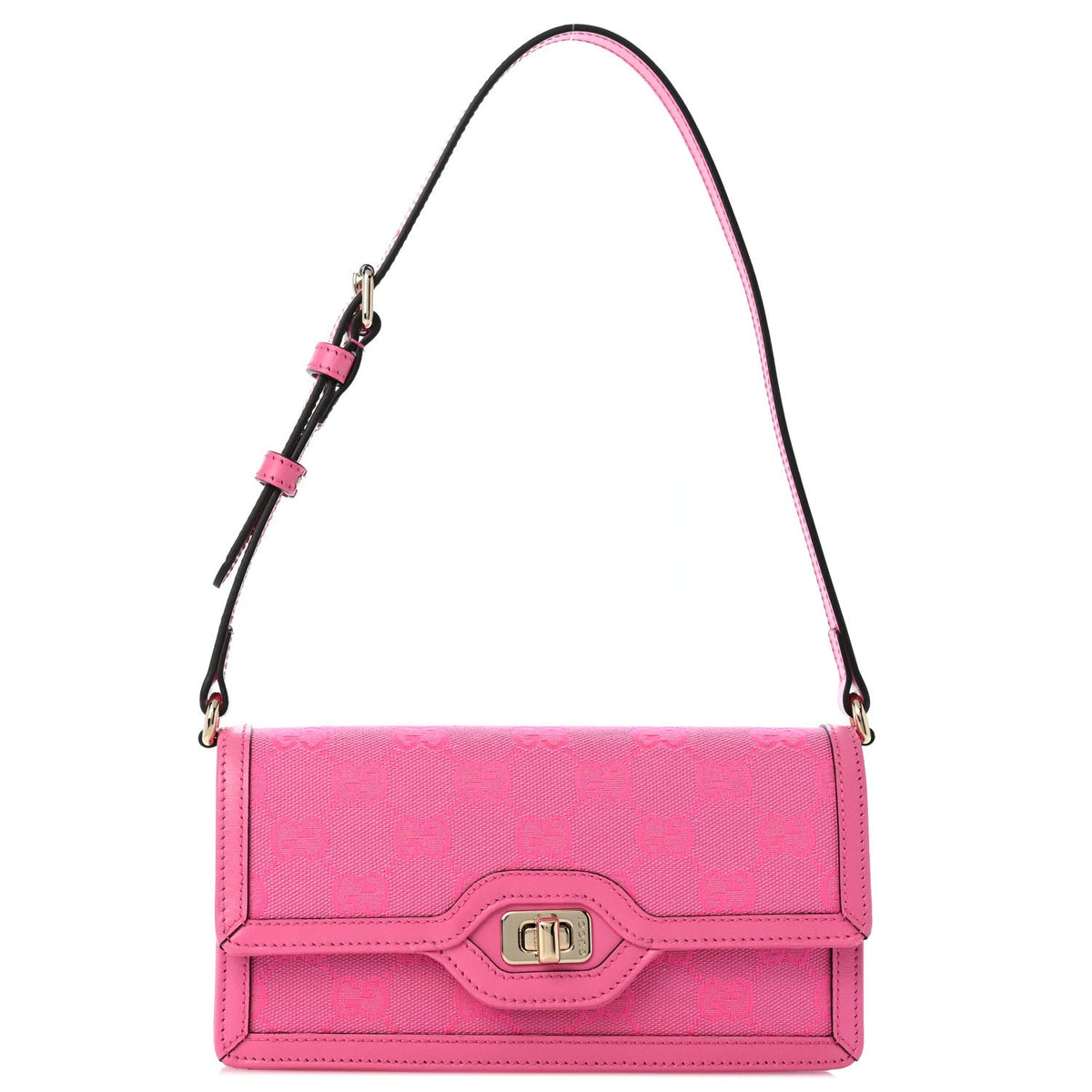 GG Monogram Scratch Lux Calfskin Mini Luce Shoulder Bag Rose Dark Blossom