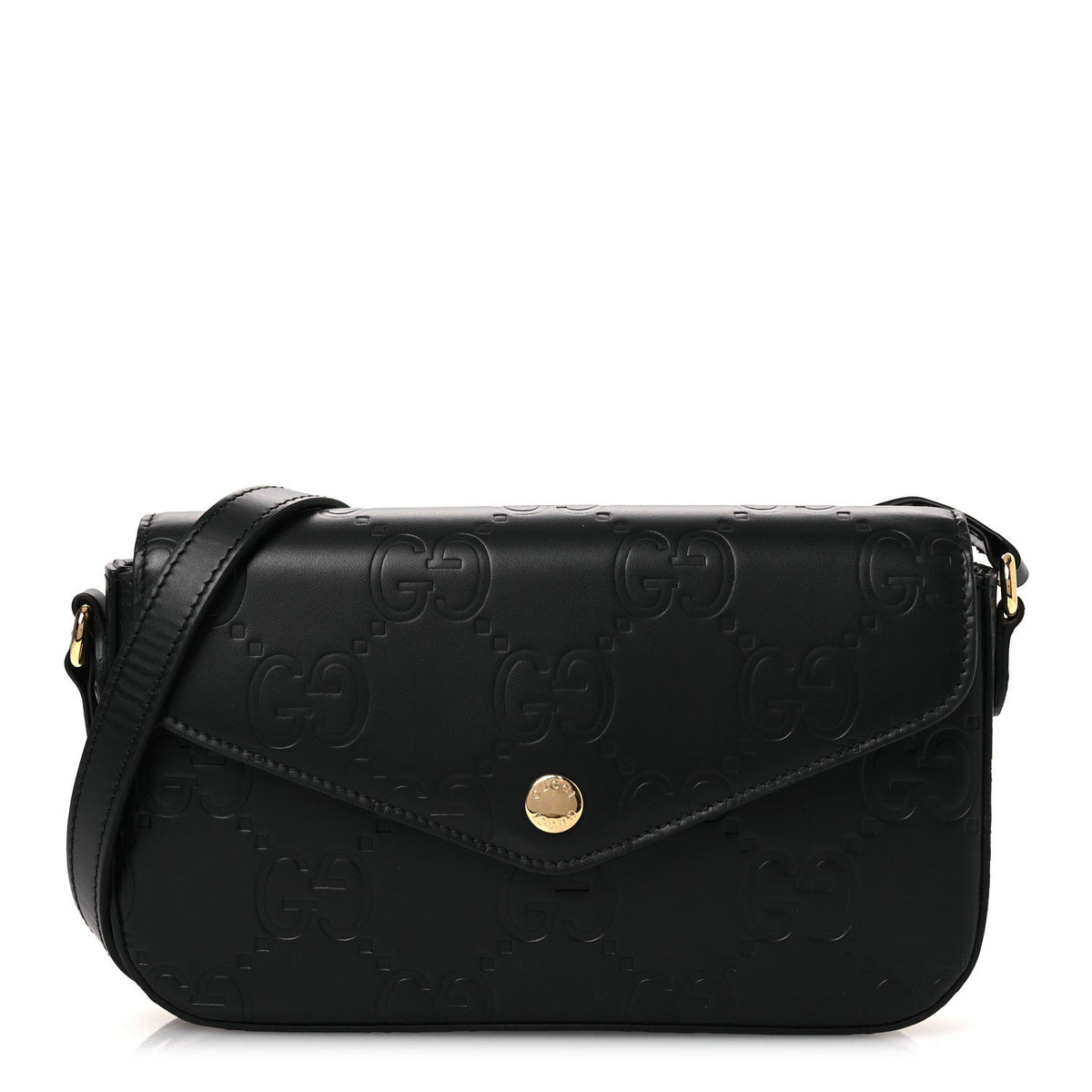 Gilbert Calfskin GG Super Mini Shoulder Bag Black