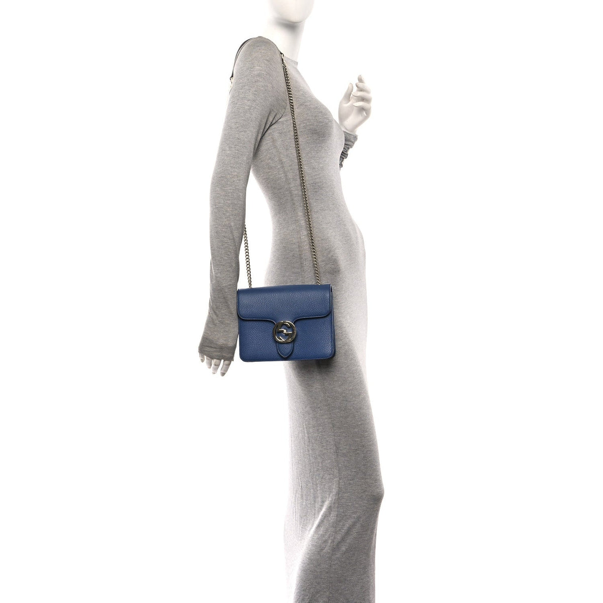 Dollar Calfskin Small Interlocking G Shoulder Bag Caspian