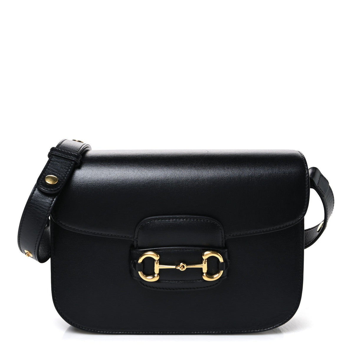 Azalea Calfskin Horsebit 1955 Shoulder Bag Black Black