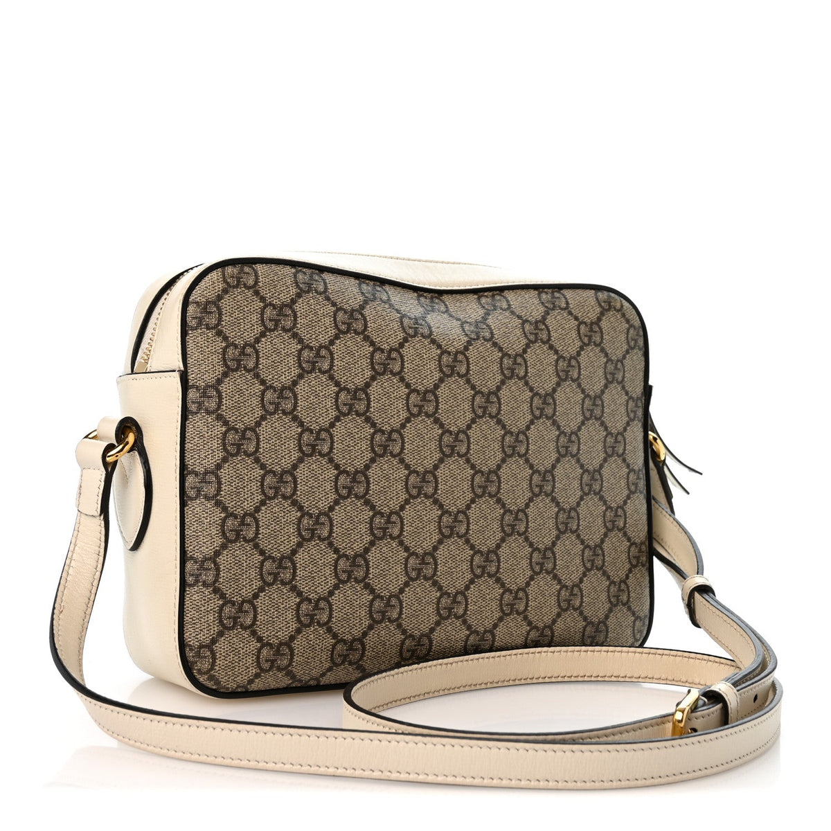 GG Supreme Monogram Small Horsebit 1955 Shoulder Bag Beige Mystic White