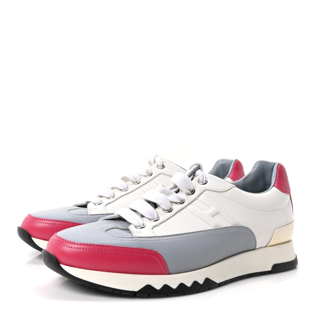 Calfskin Womens Trail Sneakers 38 Multicolore White