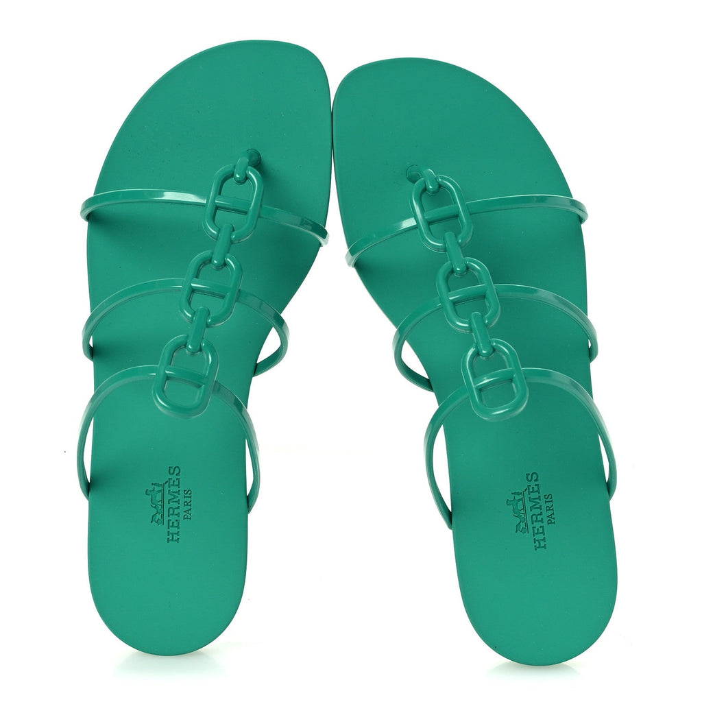 Rubber Womens Mykonos Sandals 37 Vert Tourmaline