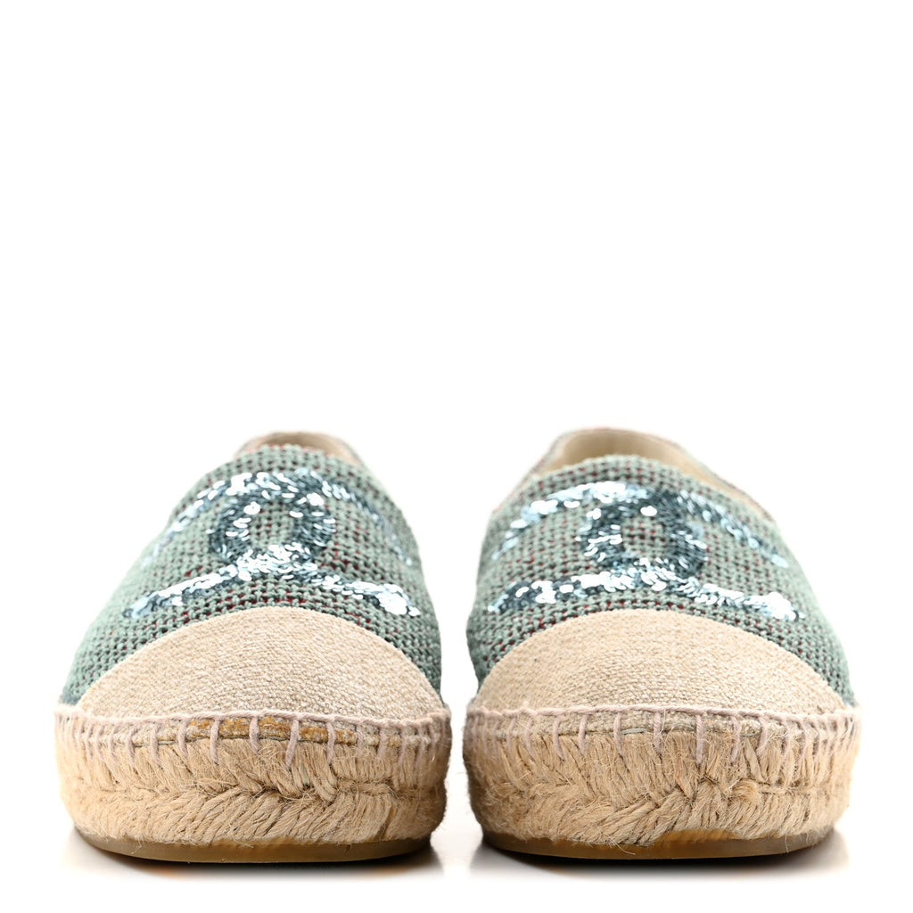 Toile Sequin CC Espadrilles 37 Green