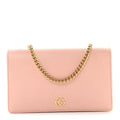 Dollar Calfskin Mini GG Marmont Chain Wallet Perfect Pink