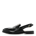 Shiny Calfskin Slingback Loafers 39.5 Black