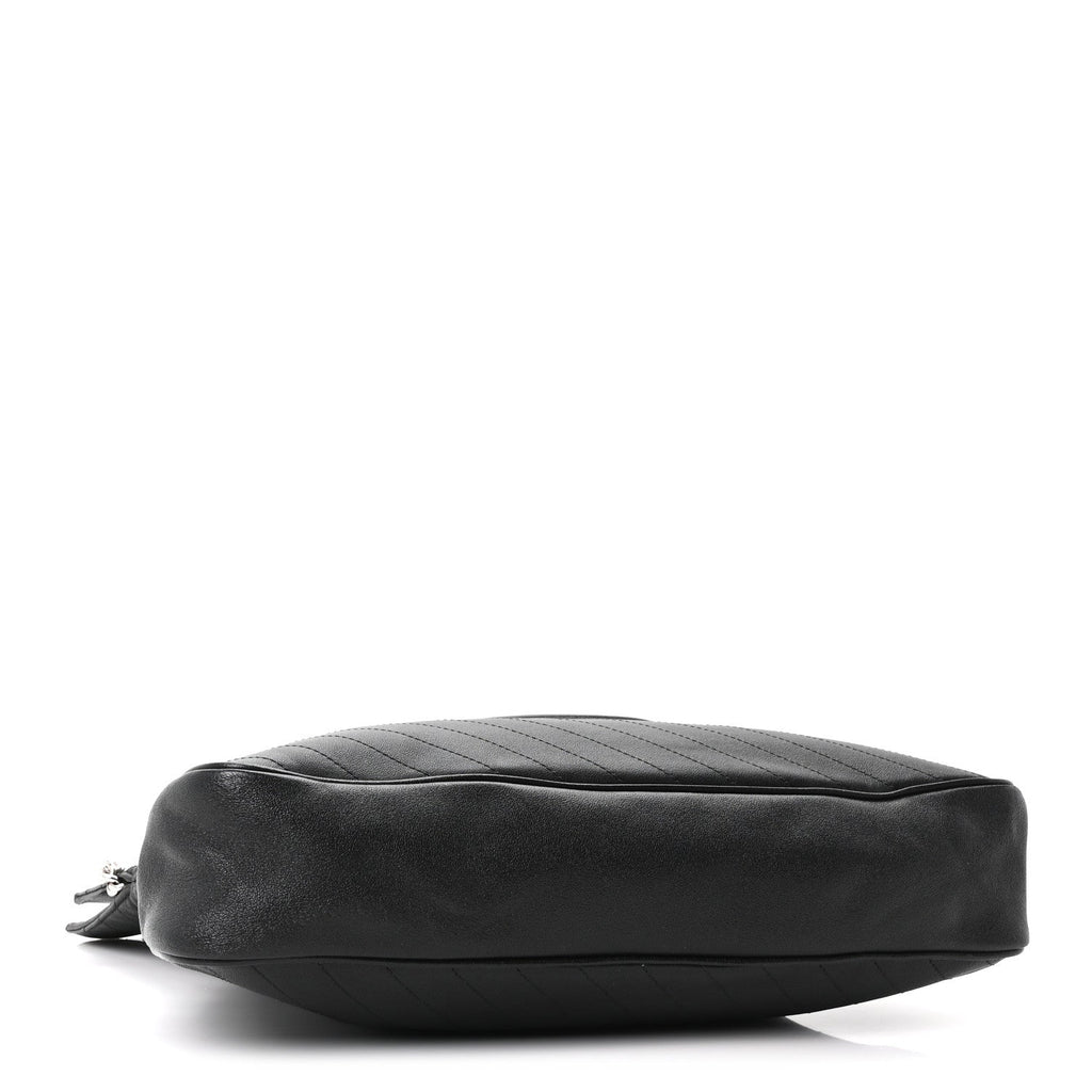 Sakai Be Green Calfskin Diagonal Stitched Medium Blondie Tote Black