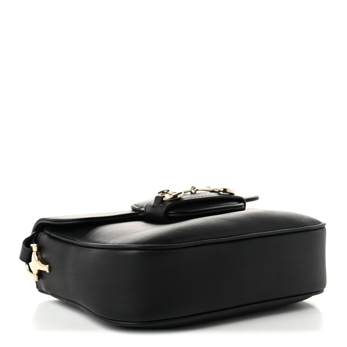 Arabella Calfskin Horsebit 1955 Soft Small Shoulder Bag Black