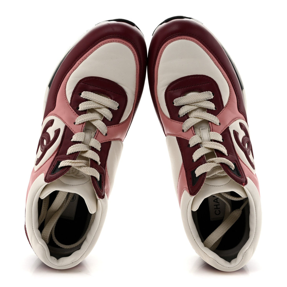 Calfskin CC Sneakers 40 Light Burgundy White Pink
