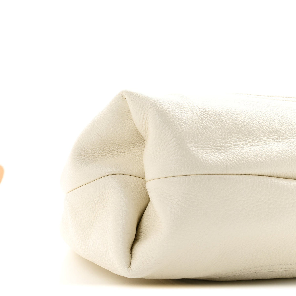 Grained Calfskin Softbit Maxi Shoulder Bag Dusty White