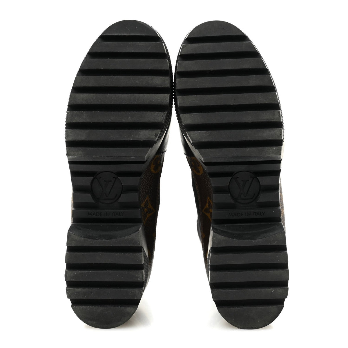 Suede Calfskin Monogram Laureate Platform Desert Boots 34.5 Black