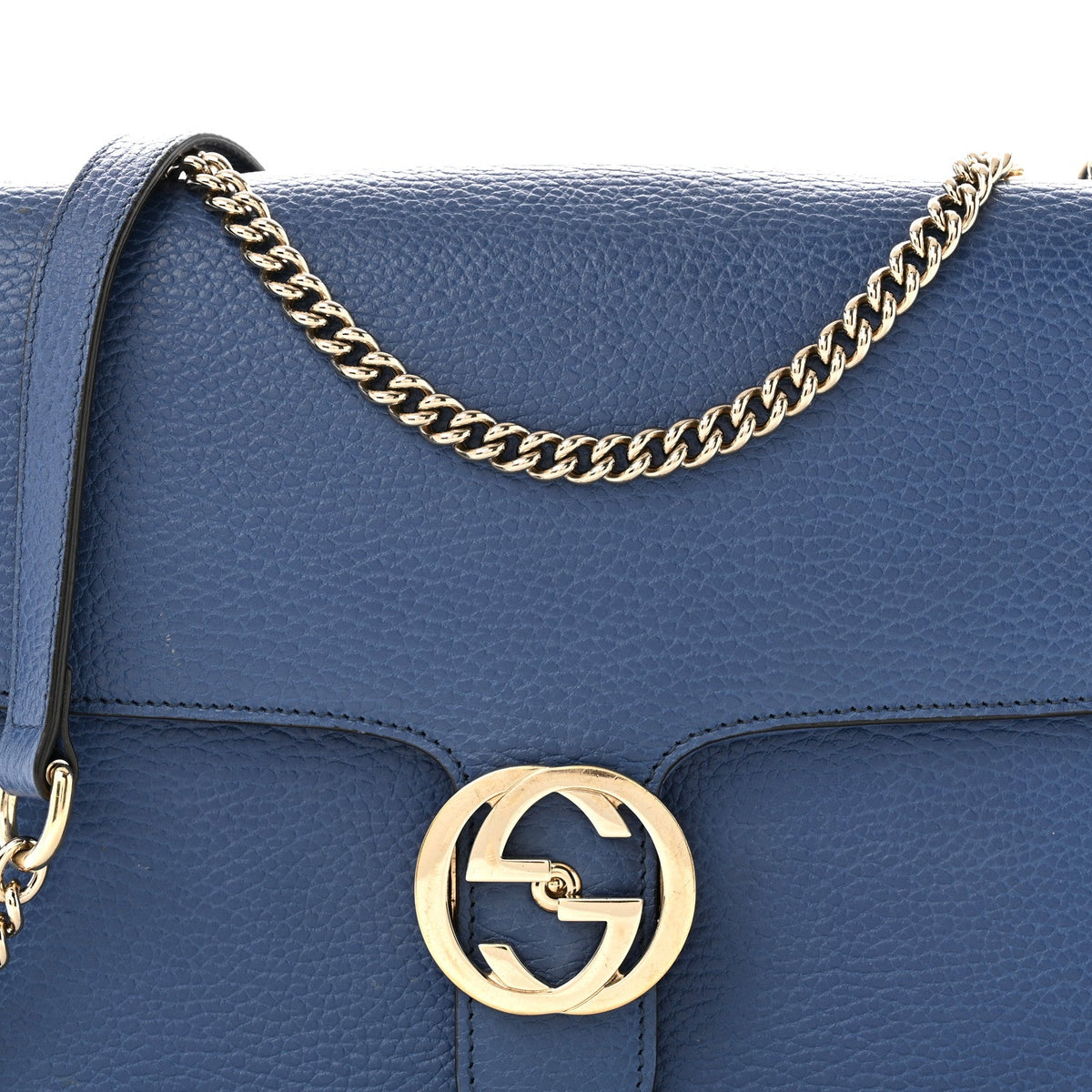 Dollar Calfskin Interlocking G Shoulder Bag  Caspian