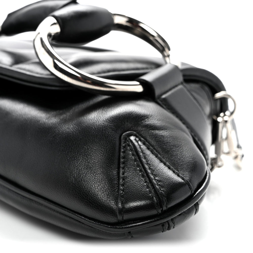 Nappa Vertical Matelasse Medium Maxi Horsebit Chain Shoulder Bag Black