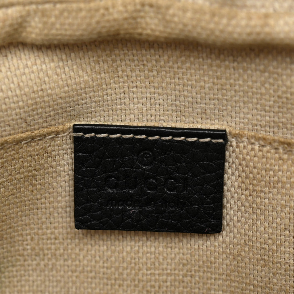 Pebbled Calfskin Small Soho Disco Bag Black