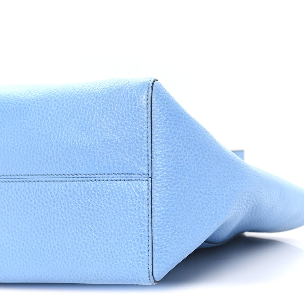 Dollar Calfskin Small Swing Tote Mineral Blue
