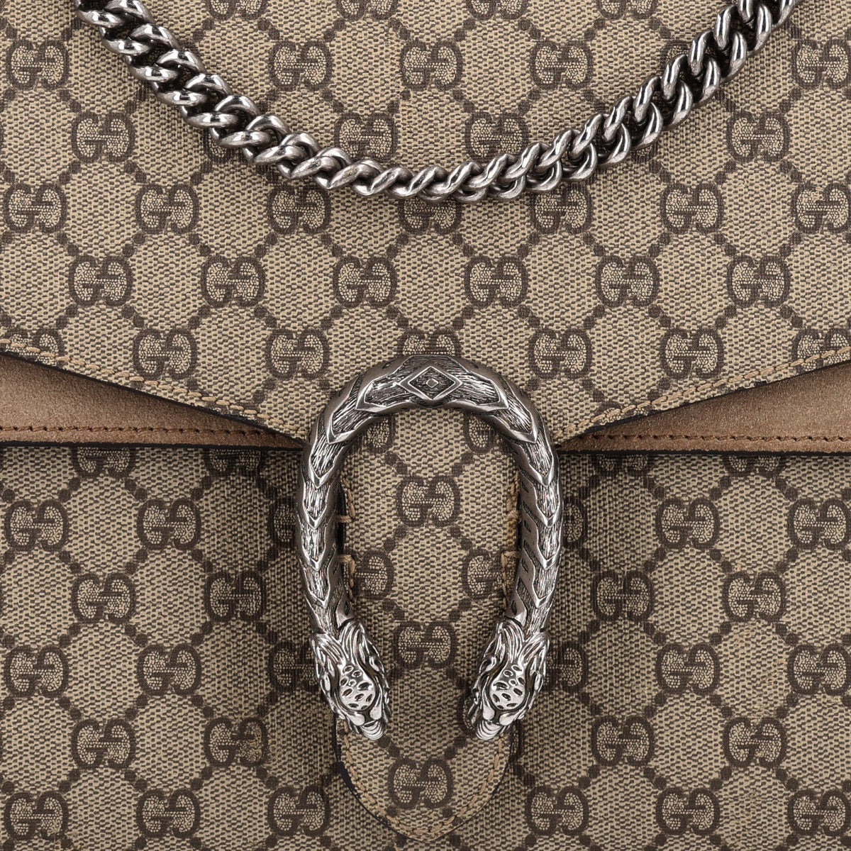 GG Supreme Monogram Medium Dionysus Shoulder Bag Taupe