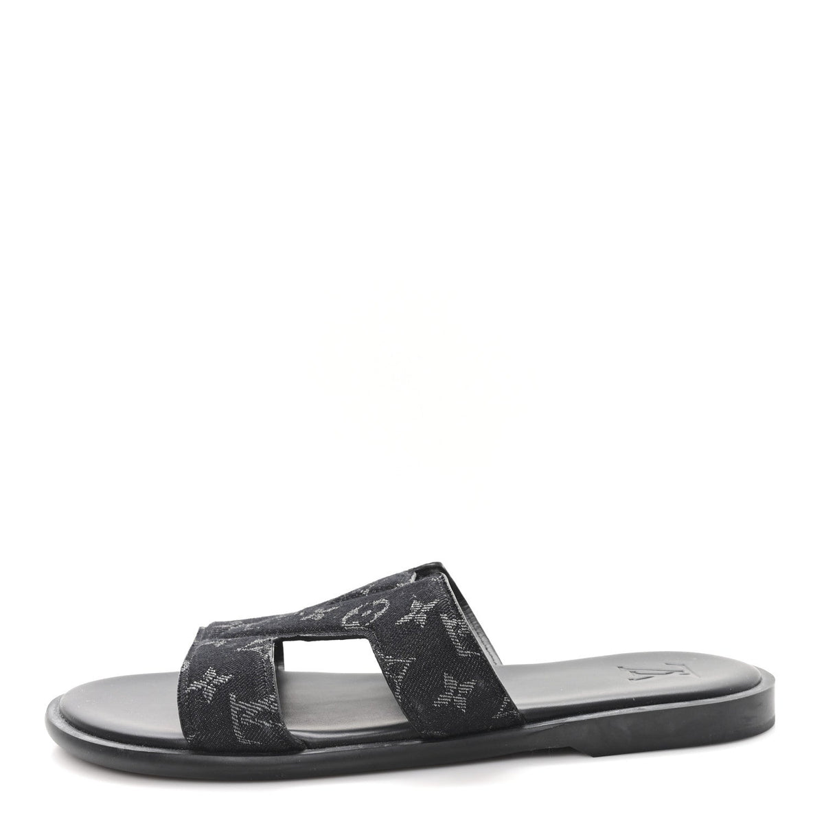 Monogram Denim Mens LV Oasis Mules 8.5 Black