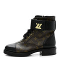 Calfskin Monogram Wonderland Flat Ranger Boots 39 Black