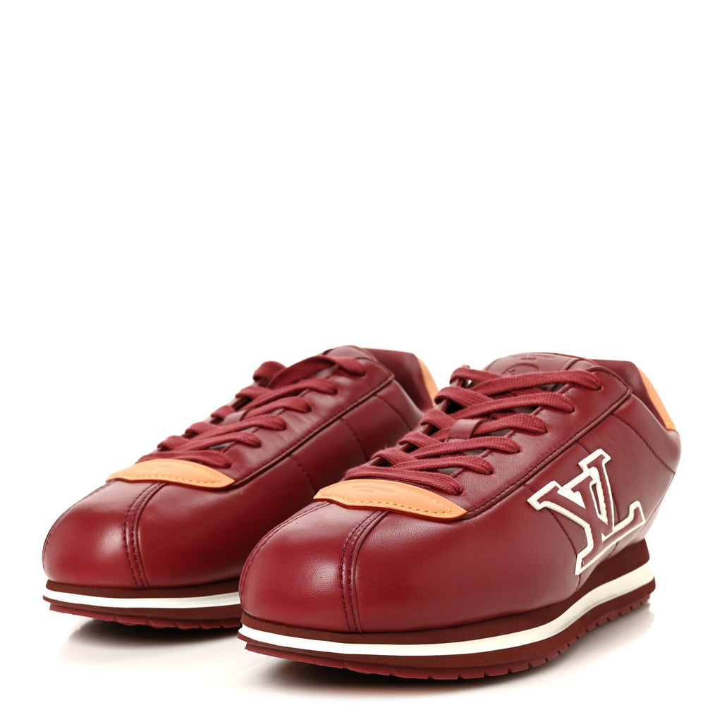 Lambskin Vachetta Mens LV Buttersoft Sneakers 10 Bordeaux