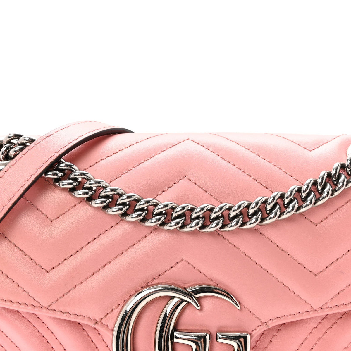 Calfskin Matelasse Small GG Marmont Shoulder Bag Wild Rose