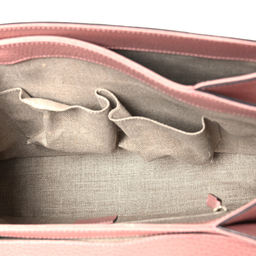 Dollar Calfskin Medium Interlocking G Top Handle Shoulder Bag Soft Pink