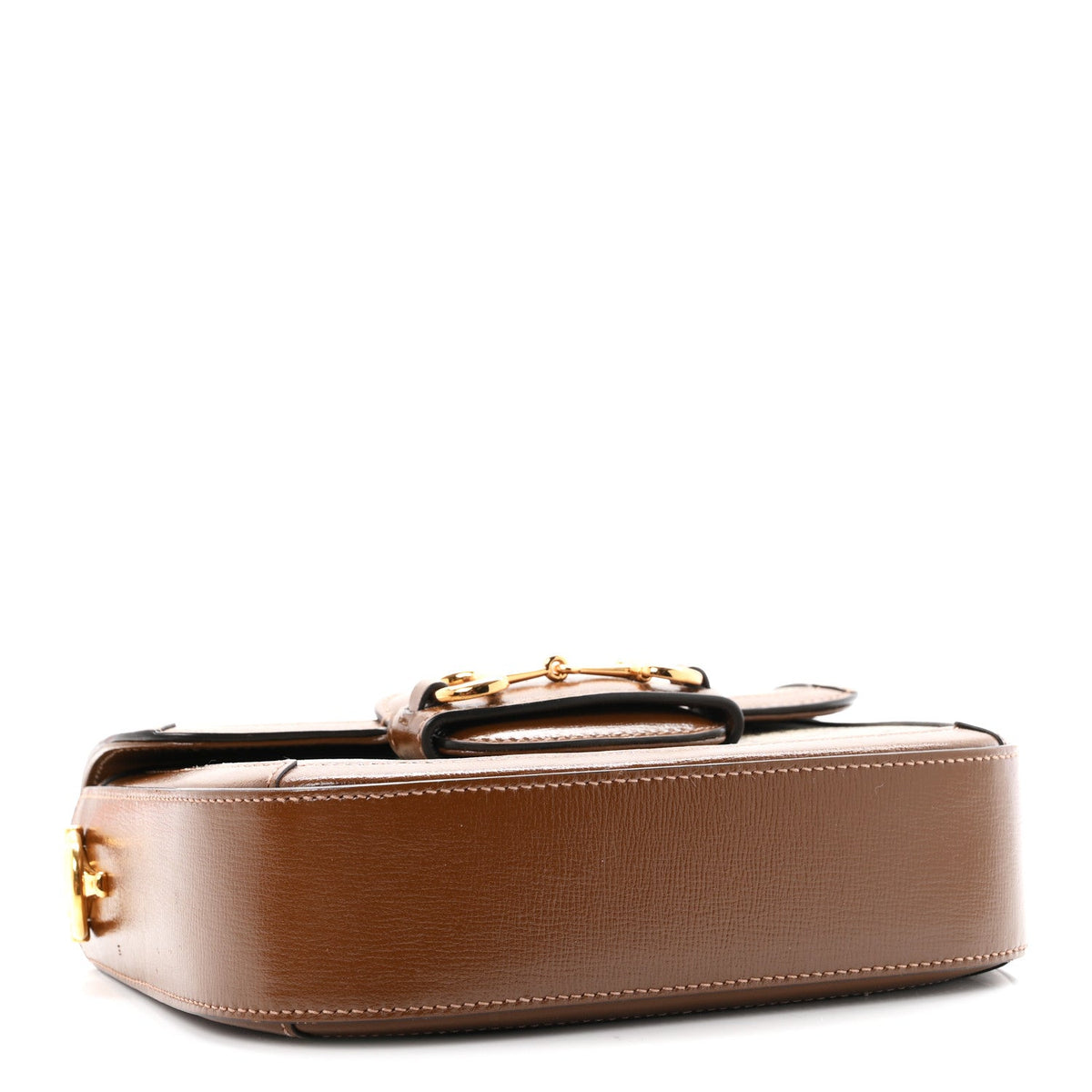 GG Supreme Monogram Web Mini Horsebit 1955 Shoulder Bag Beige Brown Sugar