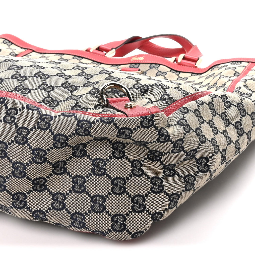 Monogram Abbey Tote Navy Red