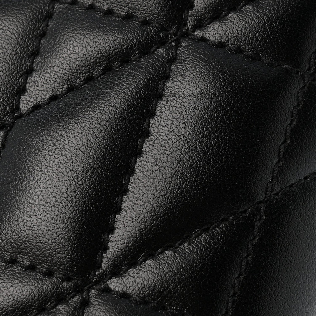Calfskin Matelasse Aria GG Marmont Chain Wallet Black