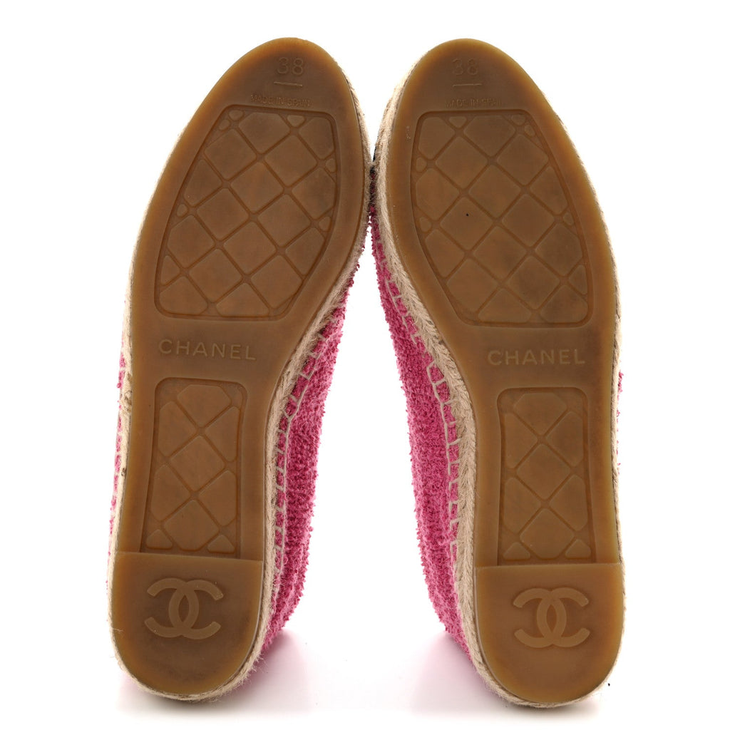 Fabric Grosgrain CC Espadrilles 38 Dark Pink Black