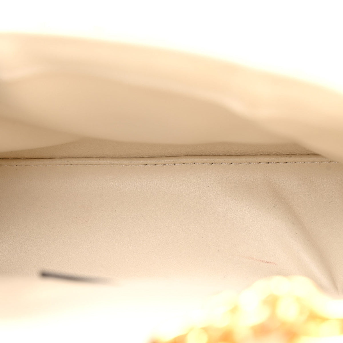 Calfskin Quilted Mini Deco Shoulder Bag Mystic White